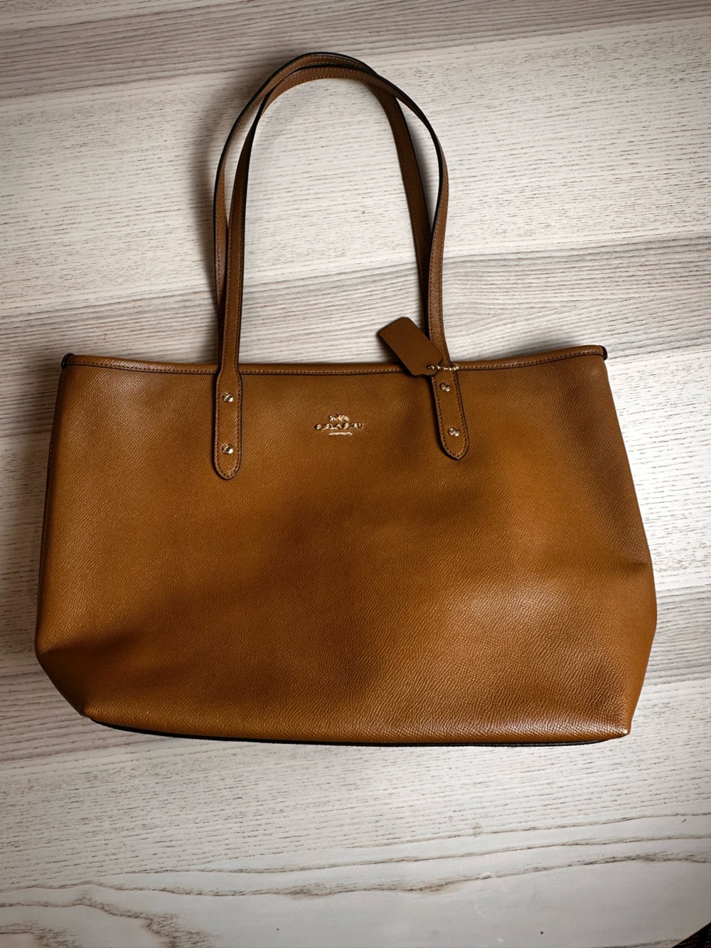 Coach Leather Tote in Saddle Brown